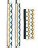 Wohuny Refrigerator Door Handle Cover Mid Century Abstract Art Dishwasher Microwave Oven Fridge Stove Handles Geometric Turquoise Yellow Fridge Protector Kitchen Appliance Decor Set of 2