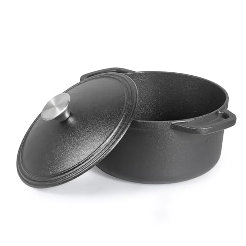 COMMERCIAL CHEF 3.4 Quart Cast Iron Dutch Oven with Dome Lid and Handles by Commercial CHEF - Used condition - US$22.76