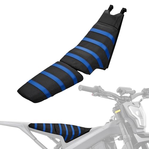 Housse de siege bleu Rawrr Mantis 72V pour sorties moto electrique en foret et boue