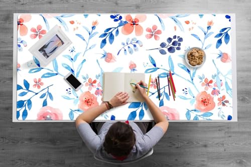 Couverture de bureau pour l'espace de travail à la maison avec un élégant motif d'art botanique