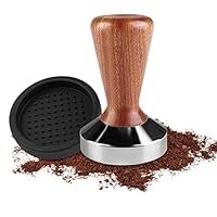 Elsrantor Pressa caffè, Pressino Espresso, Tamper di caffè in Acciaio Inossidabile Alimentare, Espresso caffè Tamper con Tampone in Silicone, Tamper Pressino per Caffe 51 mm
