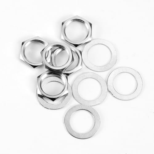 image for EupHHonycs 5 Set Jack Socket Nut with Washer, Guitar Nuts and Washers,