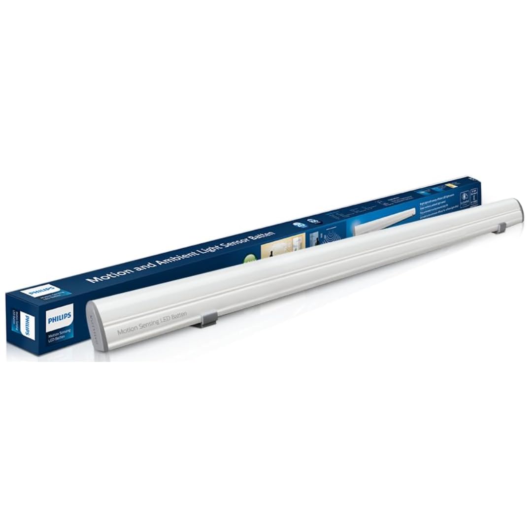 Philips Motion Sensor 20W LED Batten/Tubelight | Motion Sensor Light for Home | Motion and Ambient Light Sensor Batten | Compact 3ft LED Tubelight | Cool White, Pack of 1