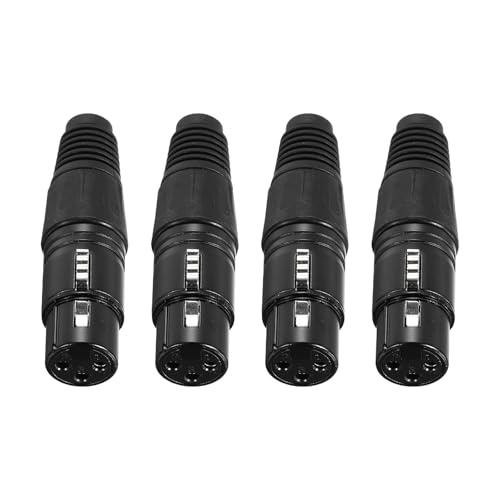 Connecteurs XLR femelles 3 broches MECCANIXITY fiches audio noires de 6,8 cm