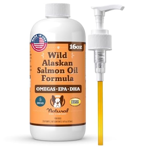 Natural Dog Company Wild Alaskan Salmon Oil for Dogs (16oz) Skin & Coat Supplement for Dogs, Dog Oil for Food with Essential Fatty Acids, Fish Oil Pump for Dogs, Salmon Oil for Puppies, Wild Fish Oil