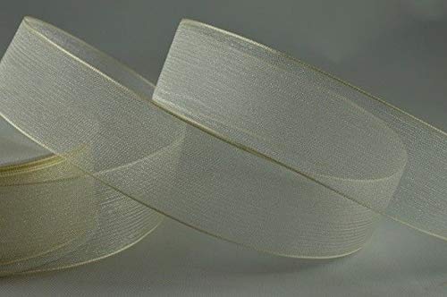 15mm Cream Sheer Organza Ribbon x 25 Metre Rolls!