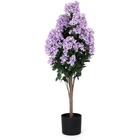 Bornbridge Artificial Hydrangeas - Fake Hydrangea with Real Touch Flowers - Faux Hydrangea with Stem Artificial Flowers - Potted Hydrangea/Plastic Hydrangea Fake Flowers - (Small, Violet Hydrangea) Cover