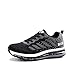 Basket Homme Femme Running Chaussures de Sport Air Course Fitness Tennis Respirantes Sneakers Gym Basses Trail Blanc Noir Bleu Gris 833BlackWhite-43
