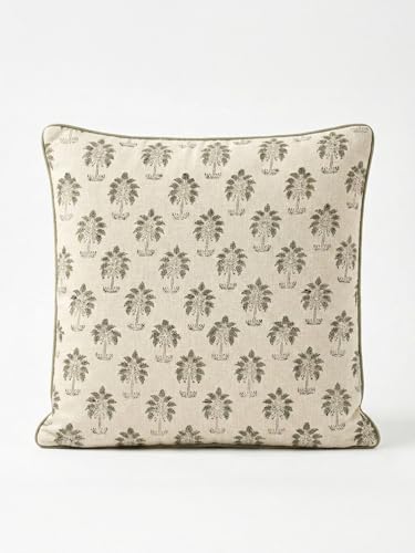 Image of AutumnBlush Hand Block Print 100% Cotton Fabric Cushion Covers 16 x 16 Inches | Decorative Throw Pillow Covers for Sofa, Bed & Living Room | Soft & Durable Jaipuri Cushion Cover | Set of 2