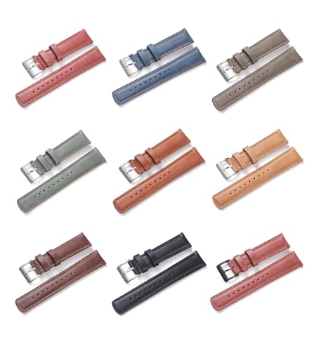 Correas de reloj de cuero genuino italiano para sustituir pulseras desgastadas de 20mm 3