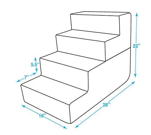 Image of Best Pet Supplies Foldable Pet Steps /Stairs with CertiPUR-US Certified Foam Sand, 4-Steps (H: 22 inch) (STF249-L)