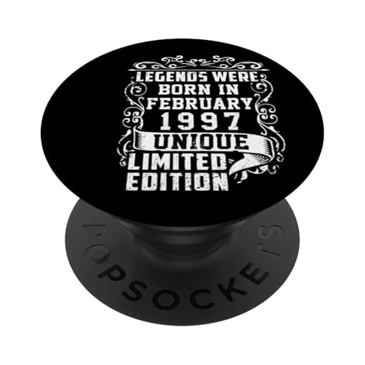 Cumpleaños Febrero 1997 Edición Limitada Regalo February PopSockets PopGrip Intercambiable
