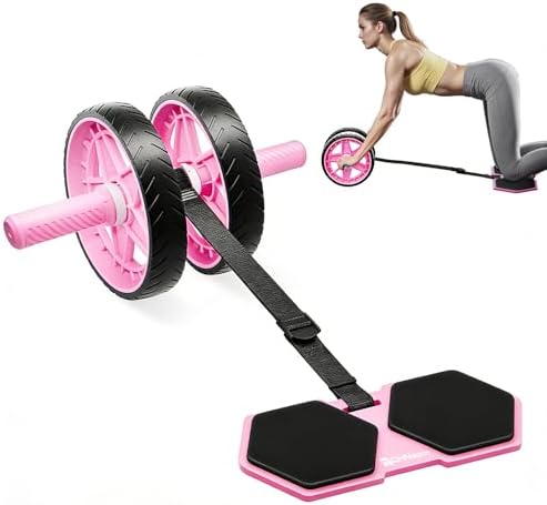 Double-Wheel Ab Roller for Core Training – Rebound Design with Ad...