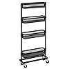 SONGMICS Nisplank, trolley, huishoudtrolley, badkamerplank, keukenplank met 4 gaasmanden, ruimtebesparend, eenvoudig te…