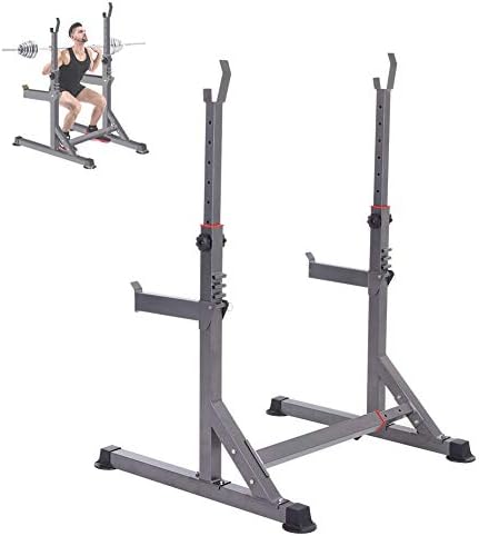 Enweonga Adjustable Squat Rack, Barbell Rack Dumbbell Stand with Strength Training Weightlifting Bench Press,Bodybuilding for Ousehold Gym,Indoor