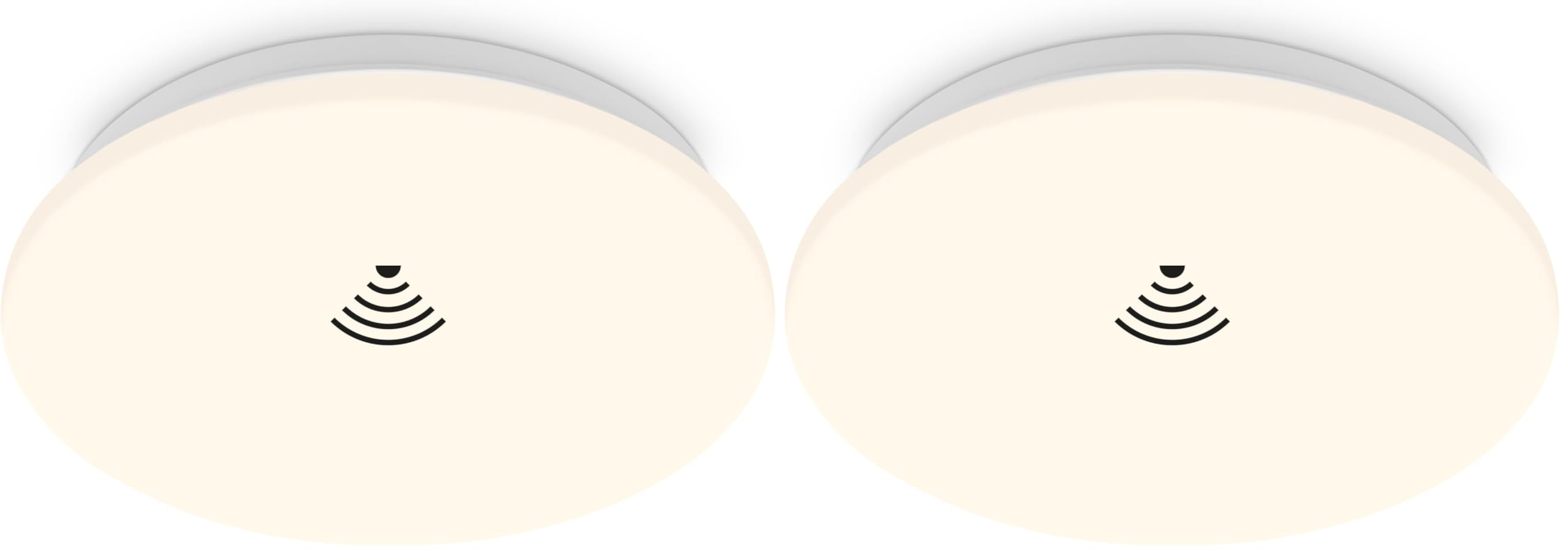 Briloner - Plafoniera a LED con sensore di movimento, luce bianca calda, plafoniera a LED, lampada da cucina, camera dei bambini, 270 x 60 mm (DxH) bianco (Confezione da 2)