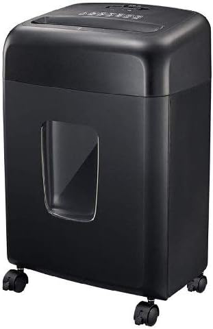 Shredder with Wheels-6-Sheet Cross-Cut Paper CD and Credit Card Home Office Shredder with Pullout Basket