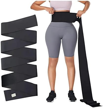 LueWeiLIFE Waist Trainer for Women Lower Belly Fat Wrap Waist Trimmer Plus Size Compression Tummy Control Belt (L-16.4ft Long) Black