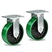 HANDSAMMU 6 Inch Caster Casters, Heavy Duty Caster with Strong Load-Bearing, Polyurethane Caster on Steel Hub, Supports 1200 lbs Each(2 Pack Rigid)