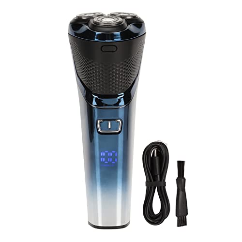 Afeitadora eléctrica for hombres, afeitadora inalámbrica en seco y húmedo, cortadora de pelo eléctrica, recortadora de barba con cabezal flotante 3D, 600 mAh, recargable por USB, resistente al agua