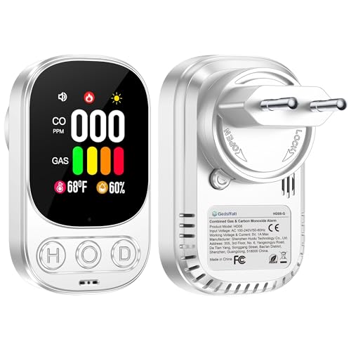 Gedsffati Detector de Gas y Monóxido de Carbono con Enchufe para