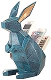 WQQLQX Statue Skulptur Statue Desktop Couchtisch TV Fernbedienung Aufbewahrungsbox Dekorative Ornamente Wohnaccessoires Abstrakte Kaninchenhandwerkfiguren Figuren Skulpturen (Color : Blue)