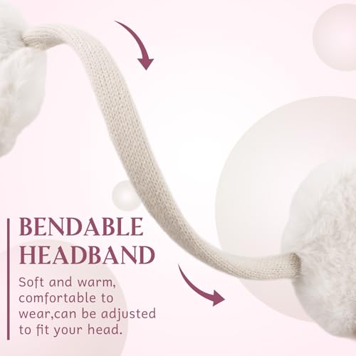 OMUKY Winter EarMuffs for Kids Toddler Knitted Ear Cover Plush Outdoor Children Cold Weather Ear Warmer4