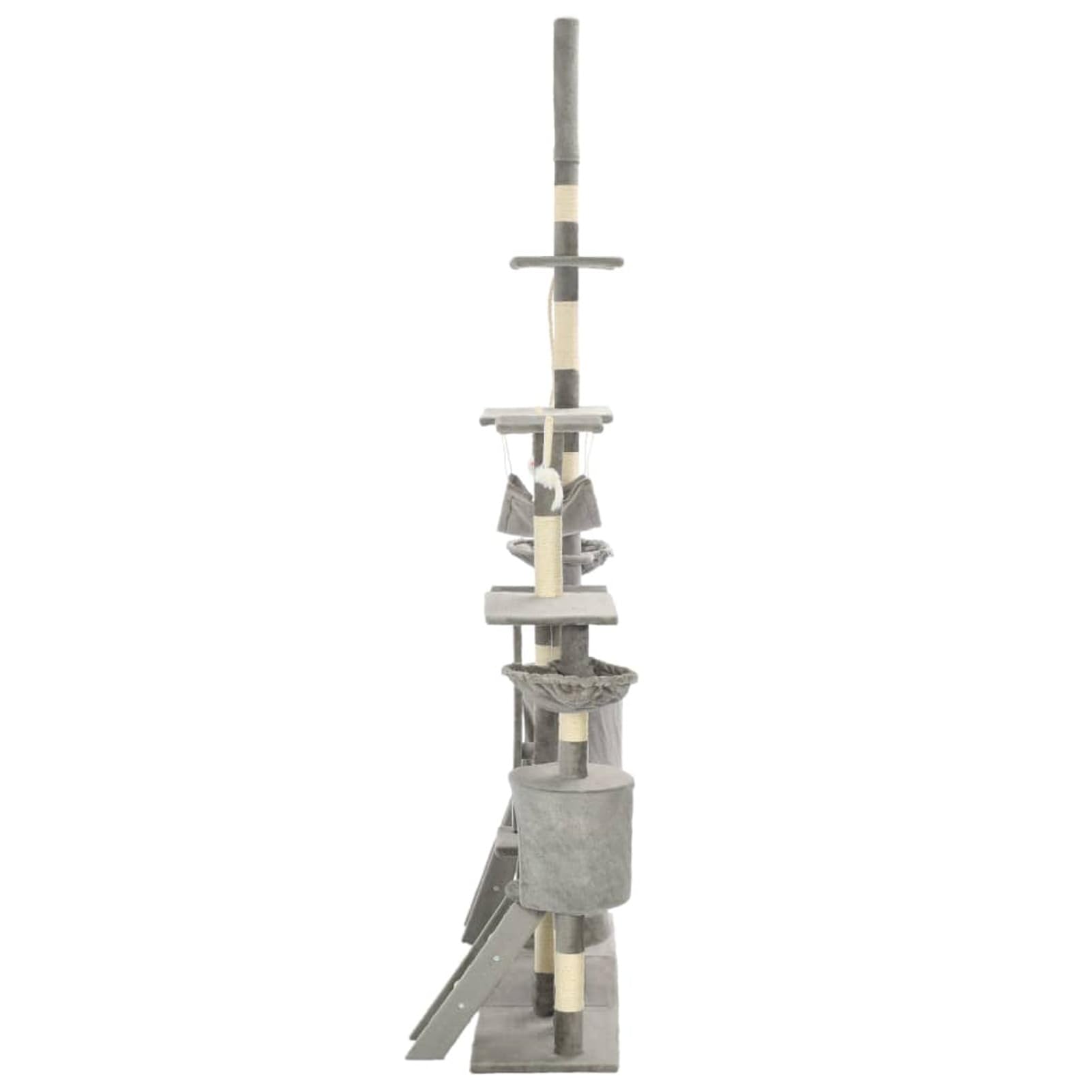 ShGaxin Skrobaczka dla kota z sizalowym słupkiem, kotem, akcesoria dla kotów, rozrusznik dla kotów, drapak dla kotów, 230-250 cm, szary