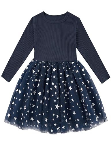 Toddler Girl Dresses Long Sleeve Tutu Dress Fluffy Tulle Fall Winter Pink Black Dresses 4-8 Years Old