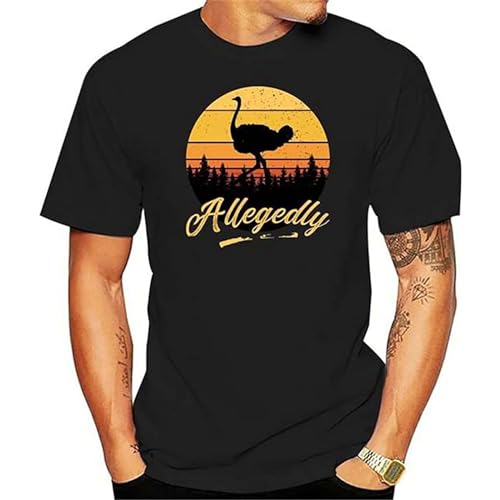 Men Letterkenny Allegedly Ostrich Vintage Retro Sunset Distressed Gift Allegedly Ostrich T Shirt Black S
