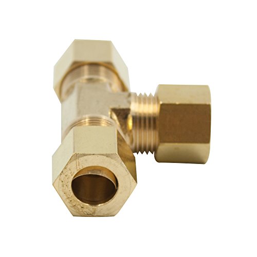 Legines Brass Compression Fitting, Tee Union, 3 Ways Connector, 1/8" Tube Od, Pack Of 2 #TOP2