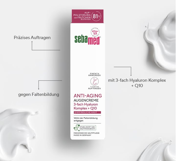SEBAMED Anti-Aging Augencreme Q10, Augenpflege mit Hyaluronsäure & Phyto-Peptiden, gegen Falten und Augenringe, für Männer und Frauen… – Ansicht 3