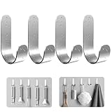 4 Haken Selbstklebend Edelstahl Matt, Klebehaken Edelstahl Klein, klebehaken...