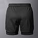 Sinzelimin 2 in 1 Shorts Men Workout Shorts Fashion Mesh Breathable Gym Athletic Shorts Track and Field Sports 5'' Sweatpant Black Medium
