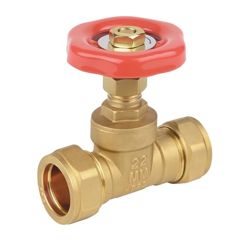 Válvula de compuerta de compresión de 28 mm en latón para control de agua 2