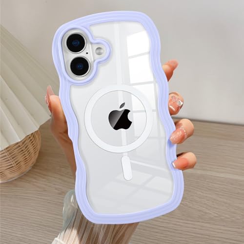 Étui magnétique iPhone 16 Plus coque silicone TPU antichoc violet