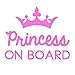 Princess on Board Decal Vinyl Sticker| Cars Trucks Vans Walls| PINK | 6 in| KCD509