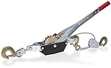 Come Along Winch Heavy Duty - 2 Ton Power Puller Hand Winch with 10ft Cable and Pulley - Come Along Tool - Power Cable Puller with Dual Gears Ratchet System for Easy Hand Pulling (3 Hooks)- Drixet