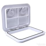 YaeMarine Marine Boat Deck Access Hatch & Lid Boat Marine Caravan RV (White, 17-1/4'x12-3/8'')