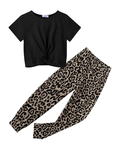 Image of Arshiner Girls Clothing Sets Tie Dye Twist Front Tops & Sweatpants Outfits Sportwear Sweatsuits Tracksuits 4-13 Year
