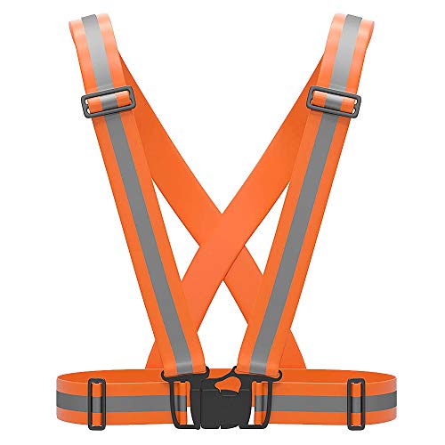 DaoKent Reflective Vest Running Belt Gear for Men, Safety Vest Outdoor Reflective Belt