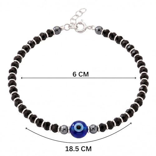 Image of Evil Eye Bracelet for Women | Pure 925 Sterling Silver Women Nazariya Bracelet | Stylish, Trendy, Adjustable & Comfortable for Everyday Wear | Gift for Girlfriend & Wife