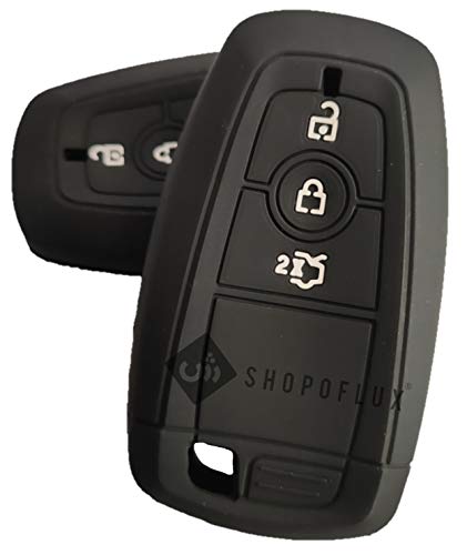 Image of Shopoflux Silicone Smart Key Cover Compatible with Endeavour | Figo | Aspire | Freestyle Titanium (Pack 2 Black Silicon)