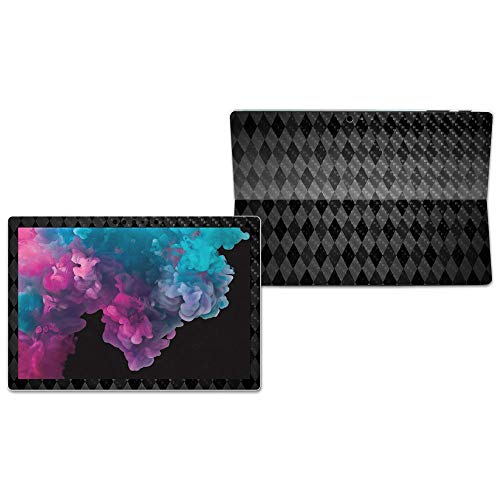 Image of MIGHTY SKINS MightySkins Carbon Fiber Skin for Microsoft Surface Pro 6 - Black Argyle | Protective, Durable Textured Carbon Fiber Finish | Easy to Apply, Remove, and Change Styles | Made in The USA