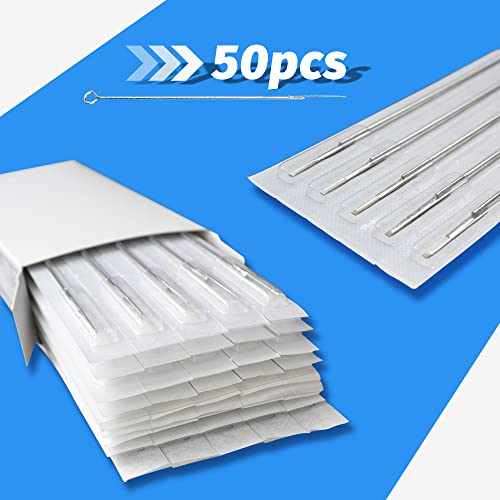 Cinra Tattoo Needles Set, 50Pcs Mixed Tattoo Needles 3Rl 5Rl 7Rl 9Rl 3Rs 5Rs 7Rs 9Rs 5M1 7M1 Disposable Tattoo Gun Needles Assorted Liners,Shaders And Magnum #TOP6