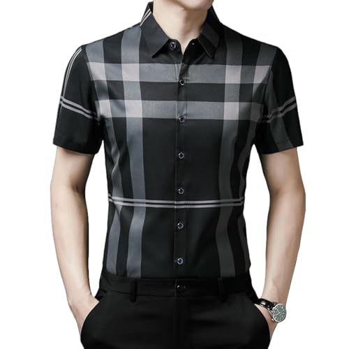 Chemise d'été manches courtes homme à rayures idéale pour vos terrasses