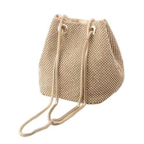 Sac seau à bandoulière en polyester doré avec paillettes Beaupretty pour femme