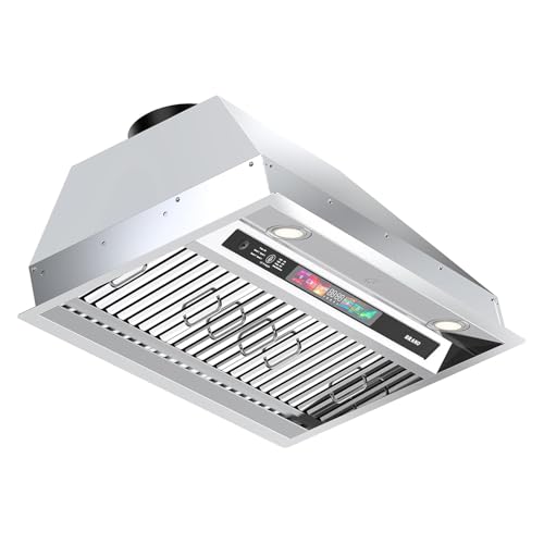 Image of BRANO Insert Range Hood, 900 CFM Built-in Kitchen Vent Hood with Voice, Gesture & Touch Control, 4-Speed Exhaust Fan, Memory Function, Adjustable LED Lights, Ducted /Ductless Convertible(30 Inch)