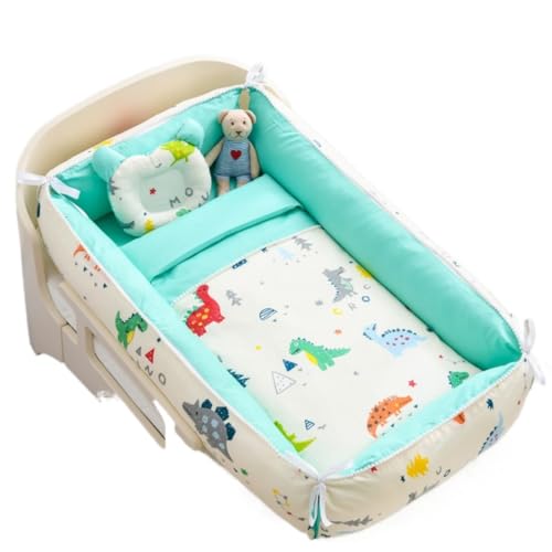 Fabig 折りたたみ式のベッドインベッドベビーベッド(ベビーネスト)で、赤ちゃん寝具として新生児用に適しています。添い寝に便利で、ポータブルで取り外し可能なデザインで、寝返り防止機能もあり、洗濯可能です。携帯型で長く活用でき、枕付き、掛け布団付きのおしゃ