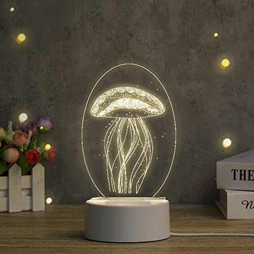 Cuicanshang Jellyfish Illusion Lamp Night Light For Kids Led Table Lamp Night Lamp Bedroom Decoration Holiday Presents Birthday Gifts For Children Boys Girls #TOP4